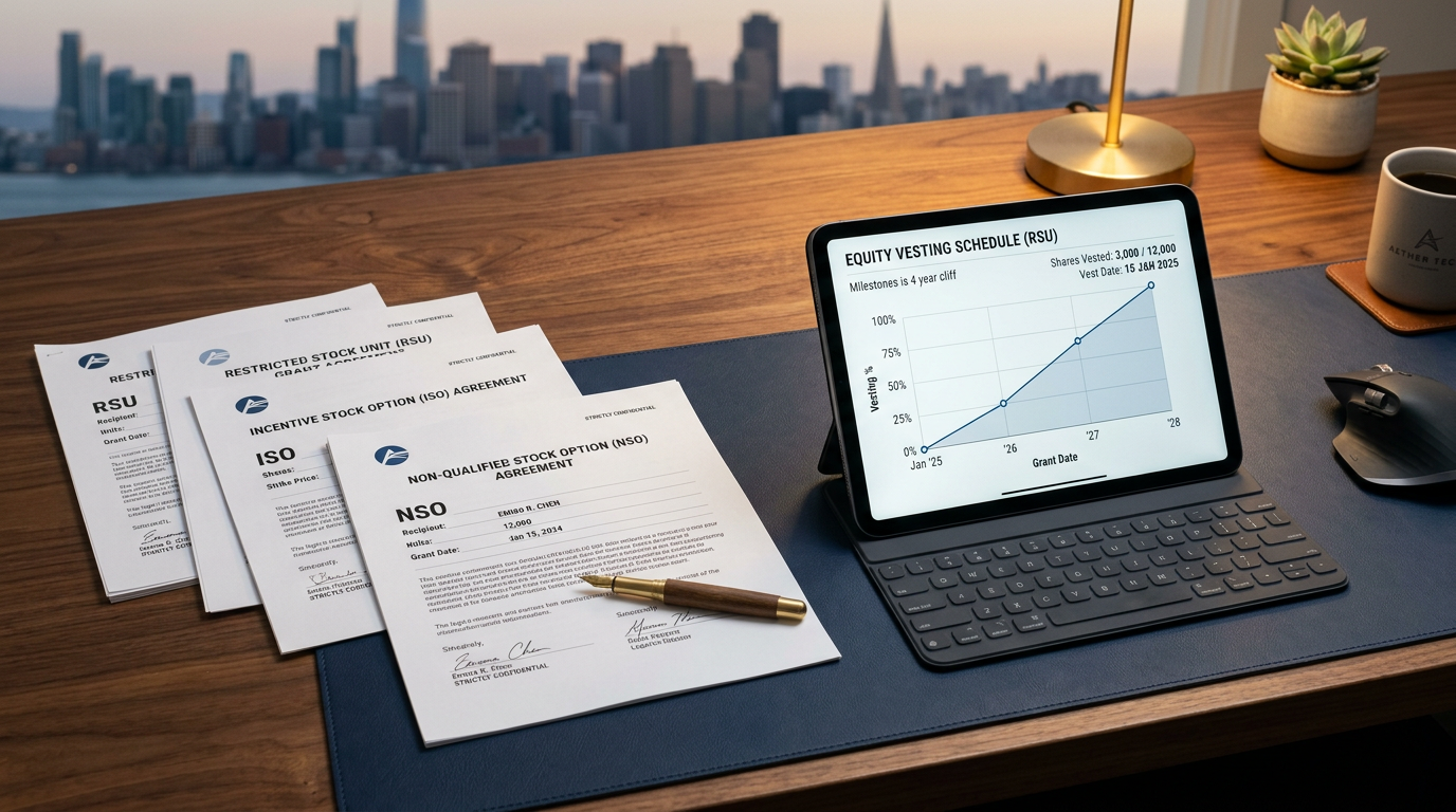 Equity Compensation: ISO, NSO, RSU, and the Tax Traps — Kuuni Partners
